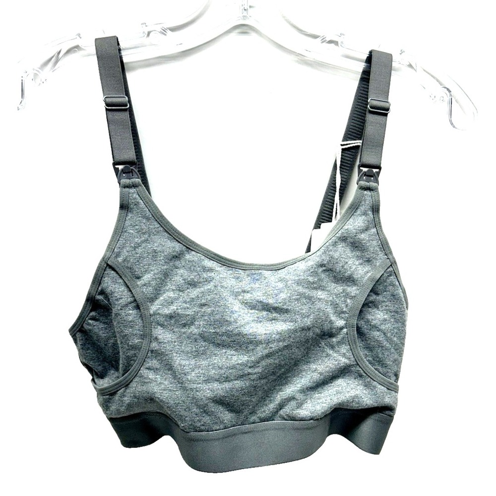 Momcozy Low Impact Grey Medium Women's Nursing Sports Bra (H3)